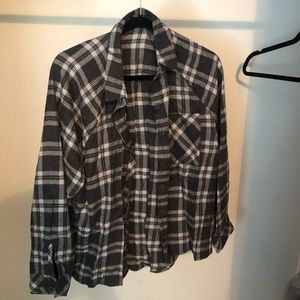 Oversized high low flannel